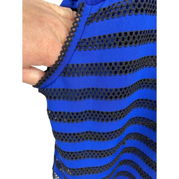 Calvin Klein Mesh Stripe Tunic Swim Drawstring Pockets Cover-Up Size - Picture 6 of 10
